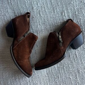 Frye Brown Leather Sacha Moto Shootie Size 7.5